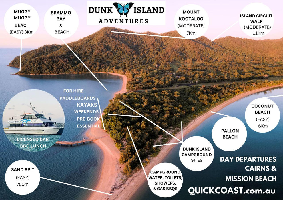 Dunk Island Adventures | Ferry-X Service | Mission Beach Day Return | 9.00Am