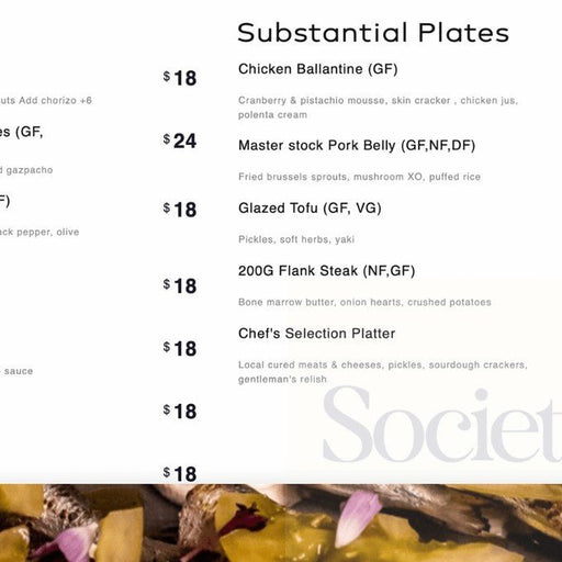 Experience Dinner At Society Bar - We Wander